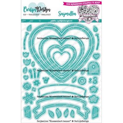 CarlijnDesign Stanzschablonen - Flower Heart Banner